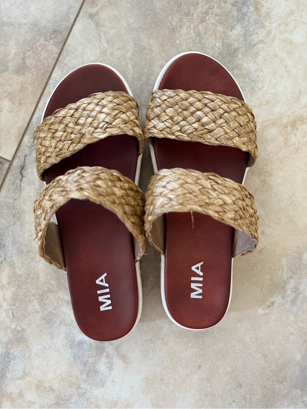 MIA Braided Tan Platform Slide Sandals - Picture 8 of 8